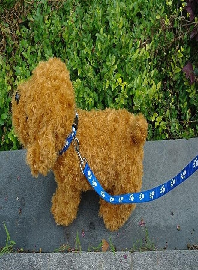 Pups&Pets طقم طوق ومقود من النايلون مطبوع قابل للتعديل من Pups&Pets، للاستخدام اليومي في المشي والتدريب، مقاس 10 مم - أزرق - Image 3